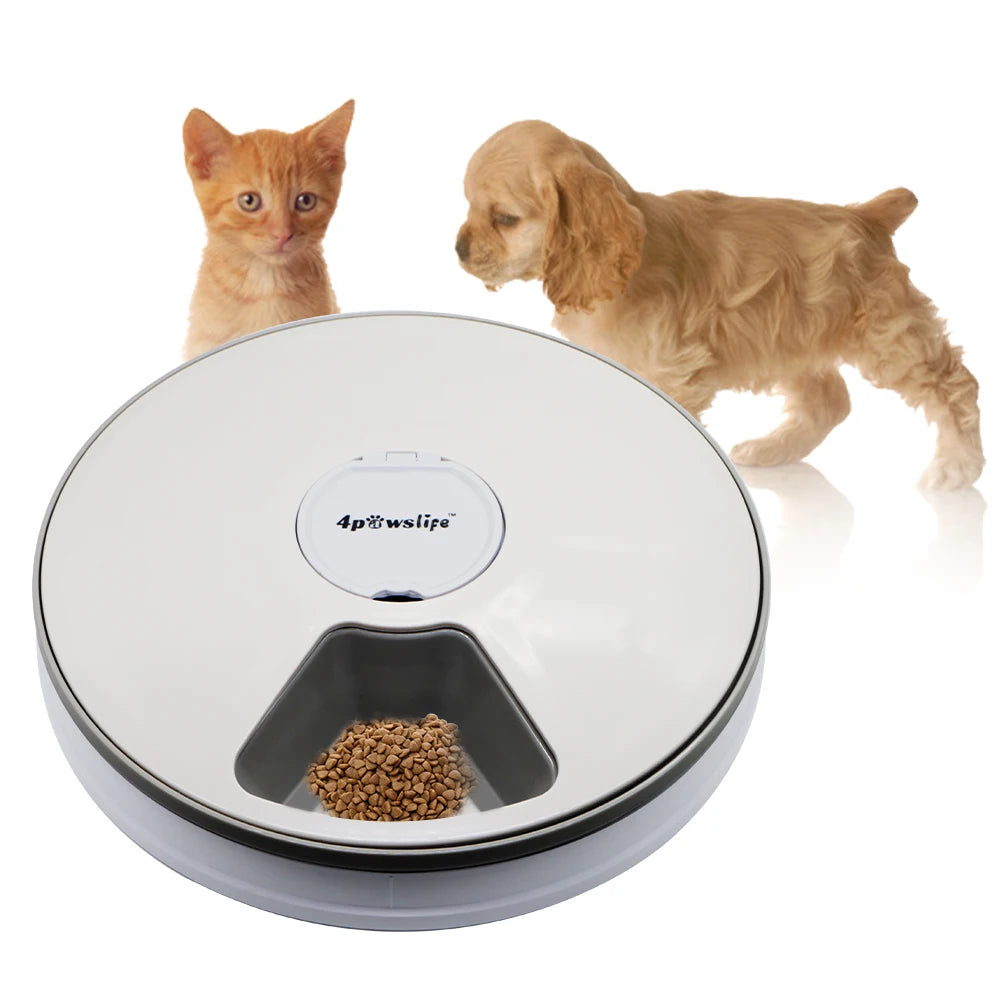Automatic Pet Feeder Timer – 6 Meal Dry Food Dispenser Cats & Dogs