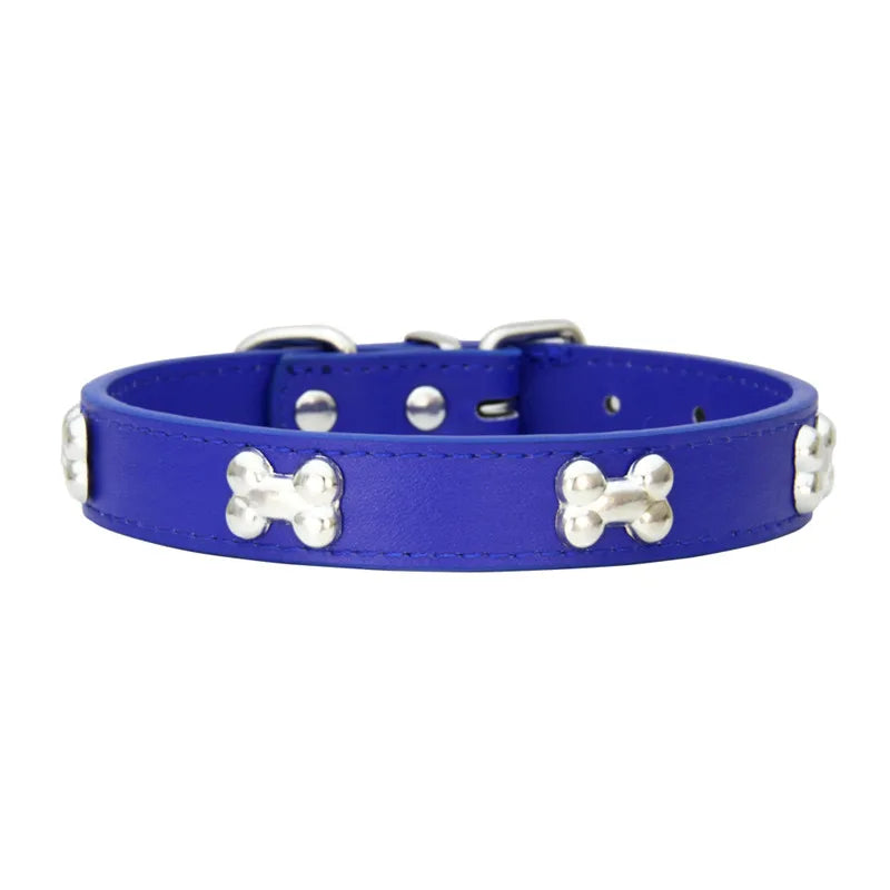 Genuine Bone Leather Dog Collar - Durable Neckband for Small & Large Pets