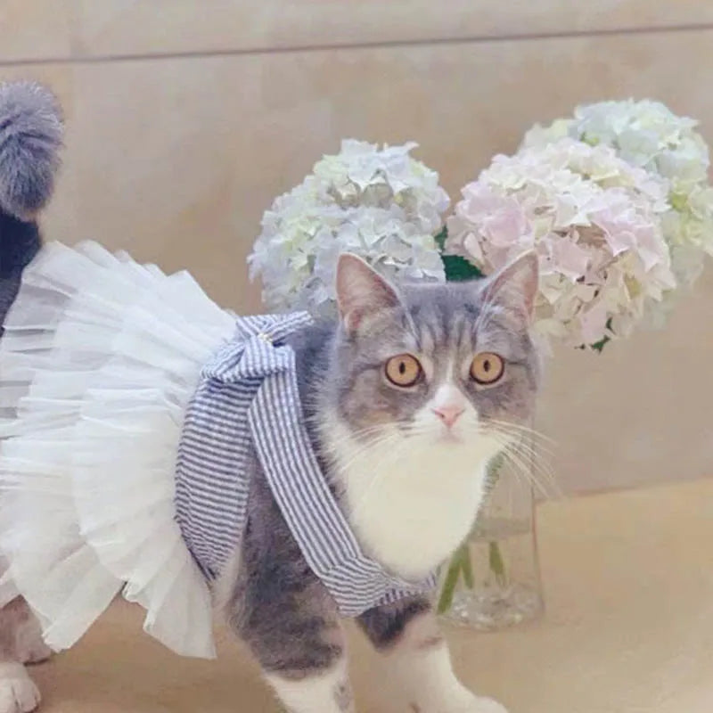 Striped Cat Clothes – Soft Spring & Summer Pet Shirt for Cats, Kittens & Small Dogs
