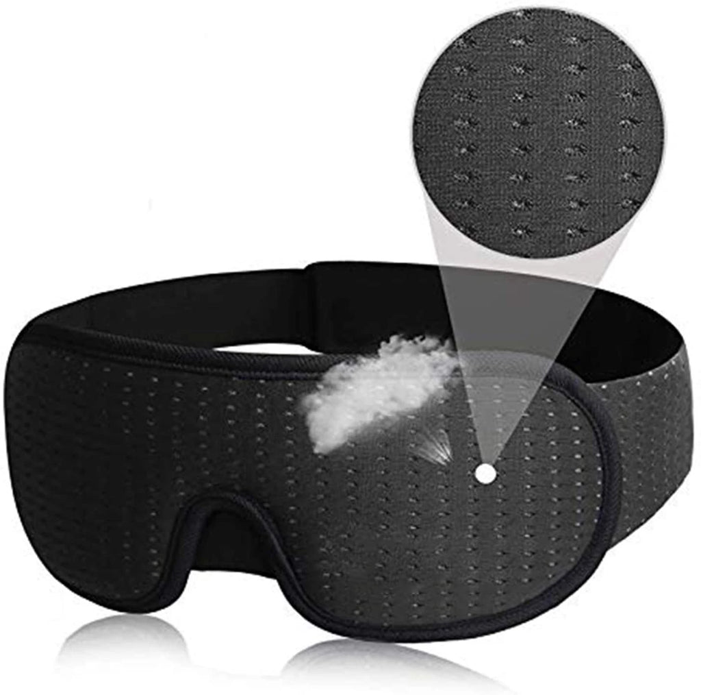 3D Padded Sleep Mask – Light Blocking Soft Eye Mask & Blindfold for Rest - PULSE MART