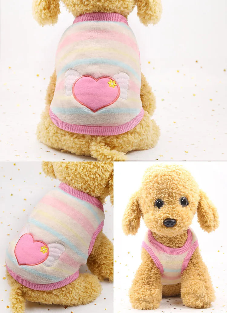 Cute Flannel Dog Winter Vest - Soft Puppy Puffer Jacket for Small Dogs & Cats
