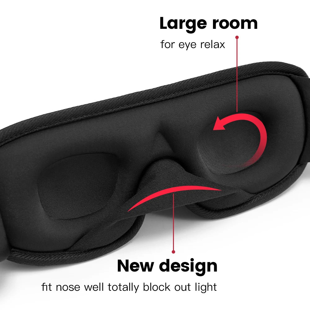 3D Sleeping Mask – Soft Padded Eye Shade &amp; Light-Blocking Sleep Mask - PULSE MART