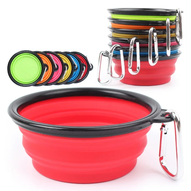 Folding Portable Dog Bowl - Lightweight Silicone Travel Feeder