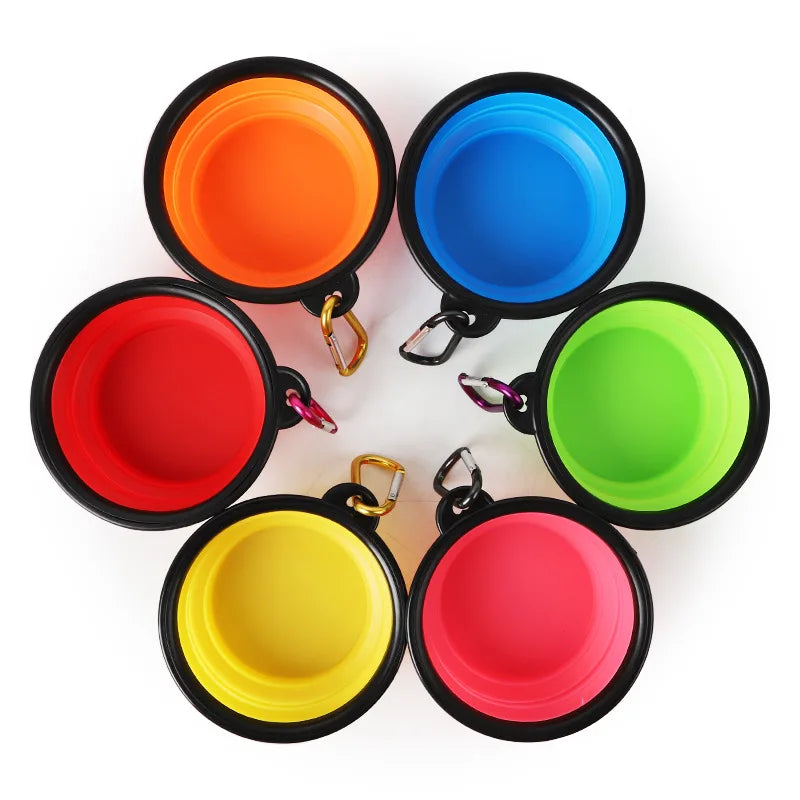 Folding Portable Dog Bowl - Lightweight Silicone Travel Feeder