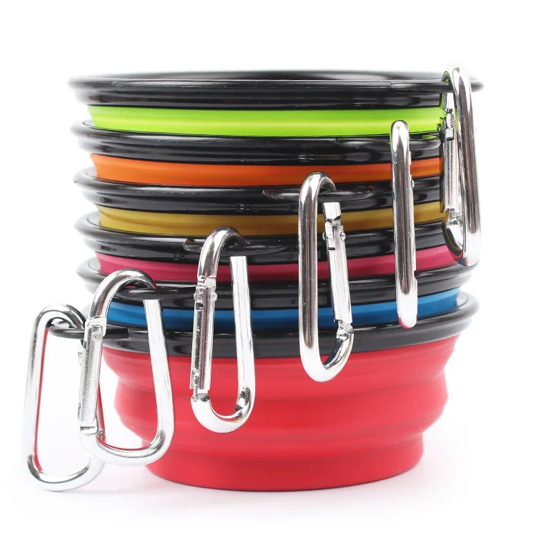 Folding Portable Dog Bowl - Lightweight Silicone Travel Feeder