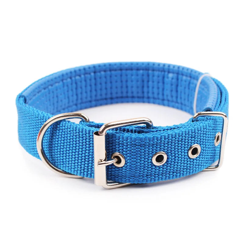 Solid Nylon Dog Collar: Heavy-Duty Adjustable Neckband for All Breeds