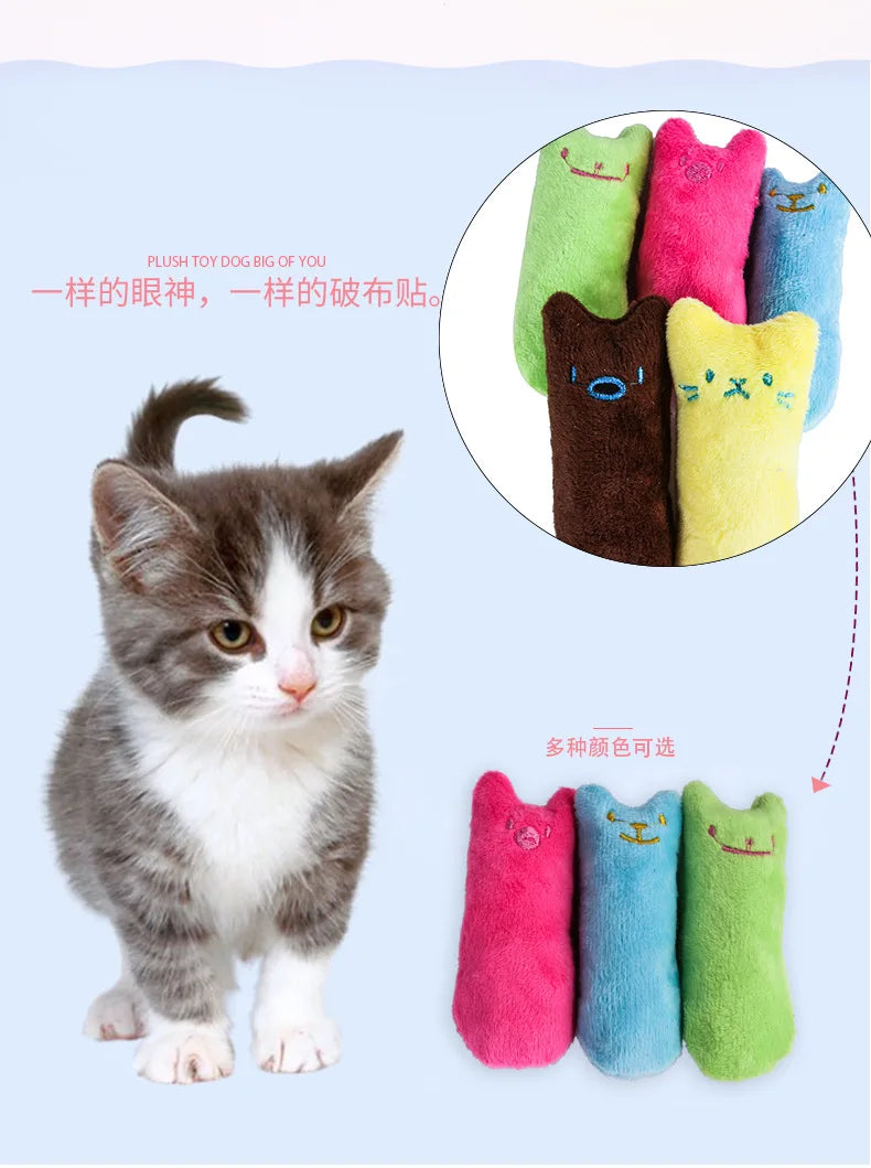 Interactive Catnip Plush Cat Toy – Teeth Cleaning Chew & Squeaky Toy for Cats and Kittens