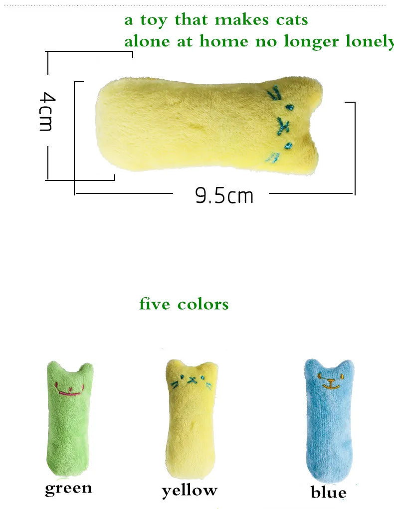 Interactive Catnip Plush Cat Toy – Teeth Cleaning Chew & Squeaky Toy for Cats and Kittens