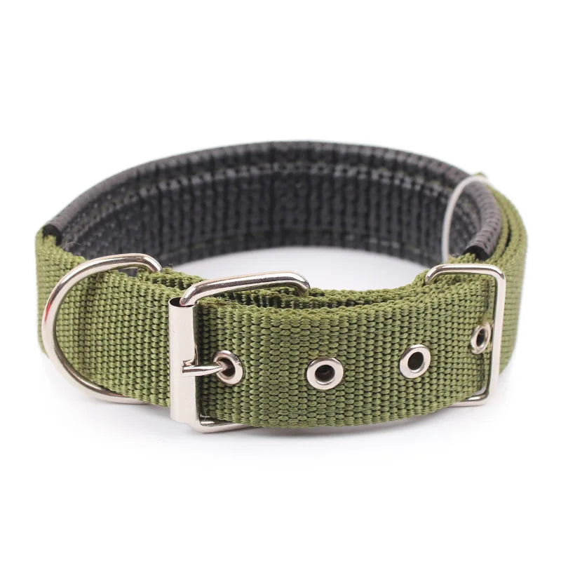 Solid Nylon Dog Collar: Heavy-Duty Adjustable Neckband for All Breeds