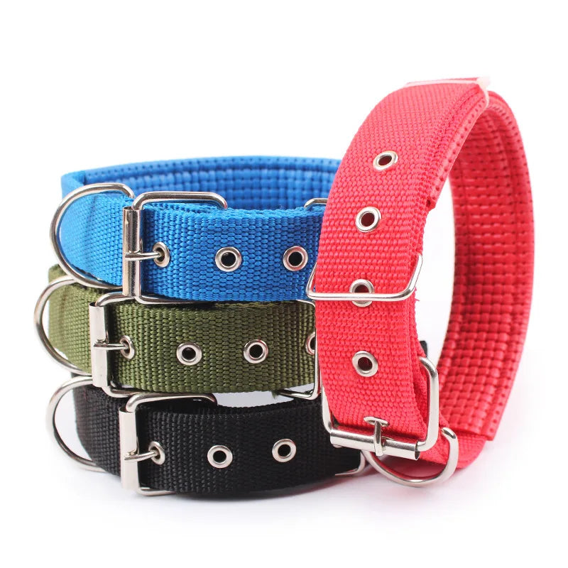 Solid Nylon Dog Collar: Heavy-Duty Adjustable Neckband for All Breeds