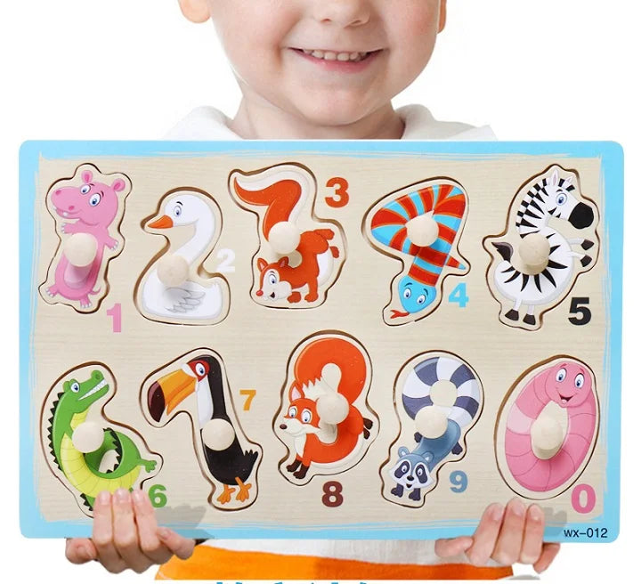 Baby Toys Montessori Wooden Puzzle Cartoon Vehicle Marine Animal Puzzle 12 Styles Board Set Educational Wooden Toy Child Gifts