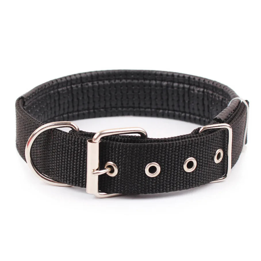 Solid Nylon Dog Collar: Heavy-Duty Adjustable Neckband for All Breeds
