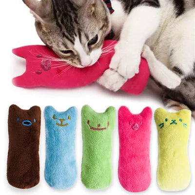 Interactive Catnip Plush Cat Toy – Teeth Cleaning Chew & Squeaky Toy for Cats and Kittens
