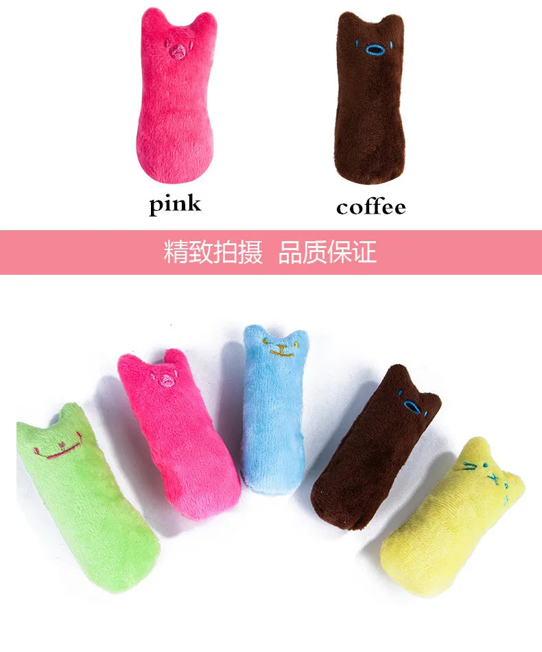 Interactive Catnip Plush Cat Toy – Teeth Cleaning Chew & Squeaky Toy for Cats and Kittens