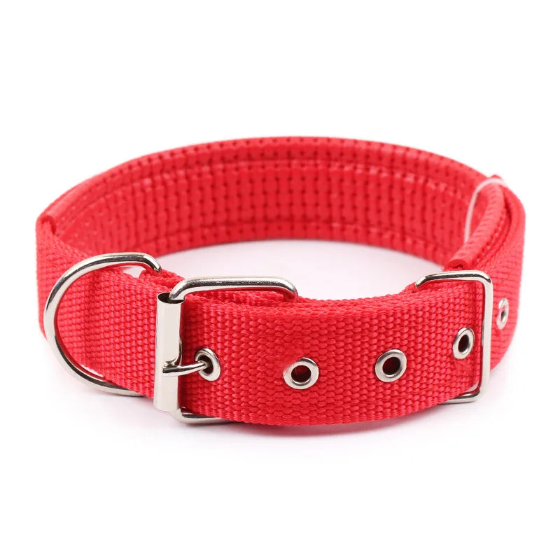 Solid Nylon Dog Collar: Heavy-Duty Adjustable Neckband for All Breeds