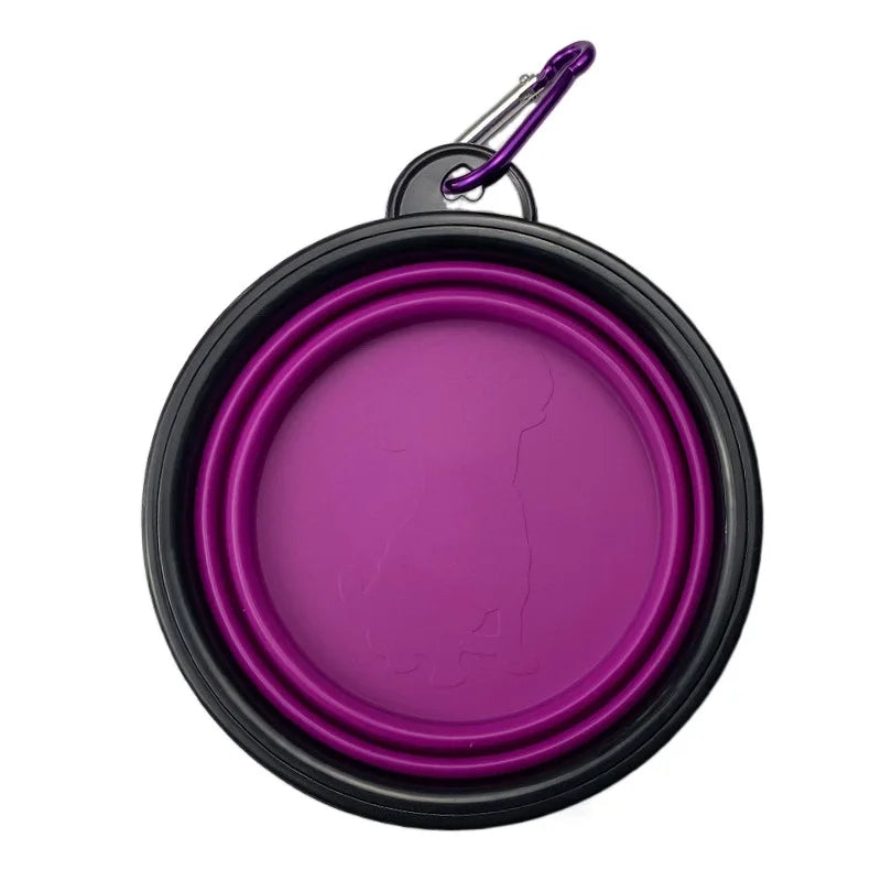 Folding Portable Dog Bowl - Lightweight Silicone Travel Feeder