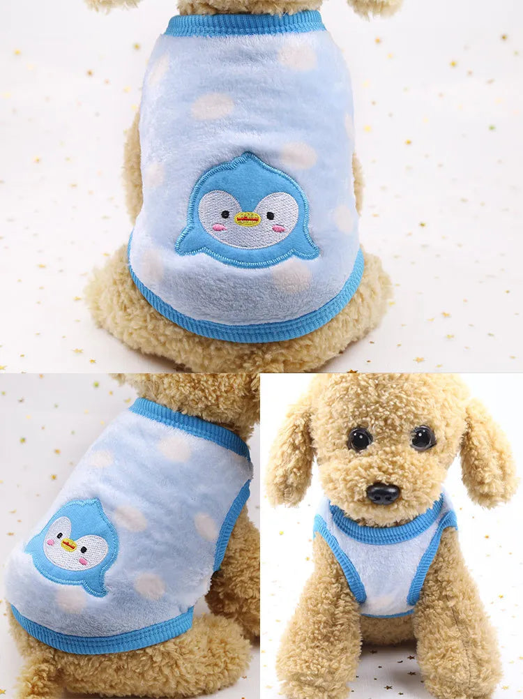 Cute Flannel Dog Winter Vest - Soft Puppy Puffer Jacket for Small Dogs & Cats