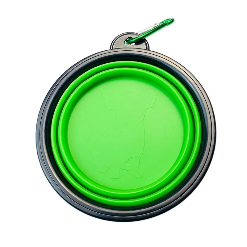 Folding Portable Dog Bowl - Lightweight Silicone Travel Feeder