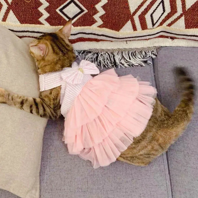 Striped Cat Clothes – Soft Spring & Summer Pet Shirt for Cats, Kittens & Small Dogs