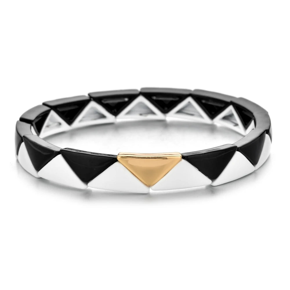 Bohemian Bracelet Handmade Friendship Braided Stackable Enamel Rainbow