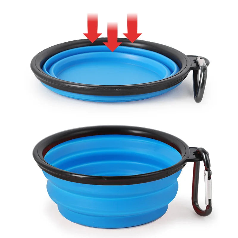 Folding Portable Dog Bowl - Lightweight Silicone Travel Feeder