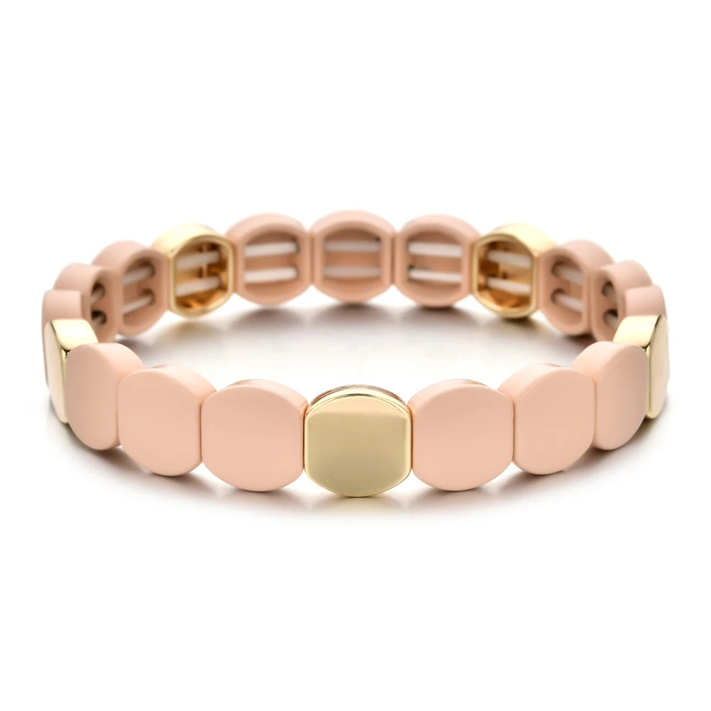 Bohemian Bracelet Handmade Friendship Braided Stackable Enamel Rainbow