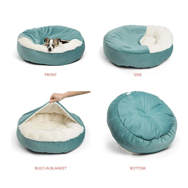 Benepaw Orthopedic Hooded Dog Bed, Warm Waterproof Pet Cuddler