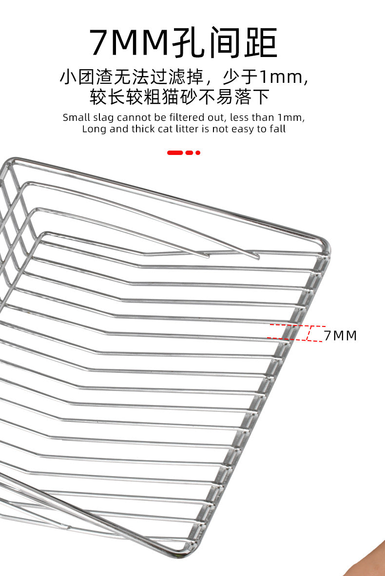 Heavy-Duty Metal Cat Litter Scoop – Deep Aluminum Litter Sifter with Ergonomic Handle