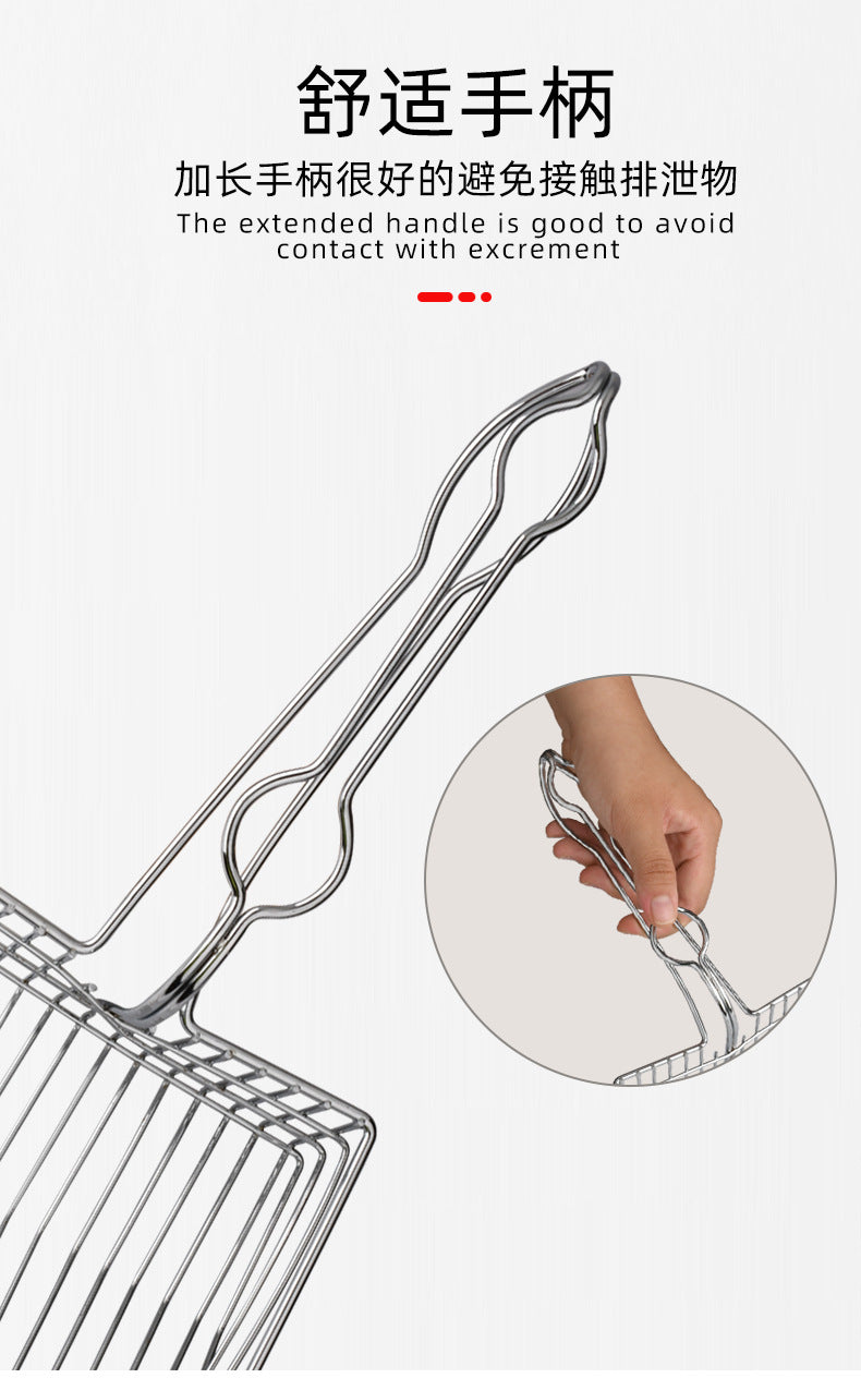 Heavy-Duty Metal Cat Litter Scoop – Deep Aluminum Litter Sifter with Ergonomic Handle