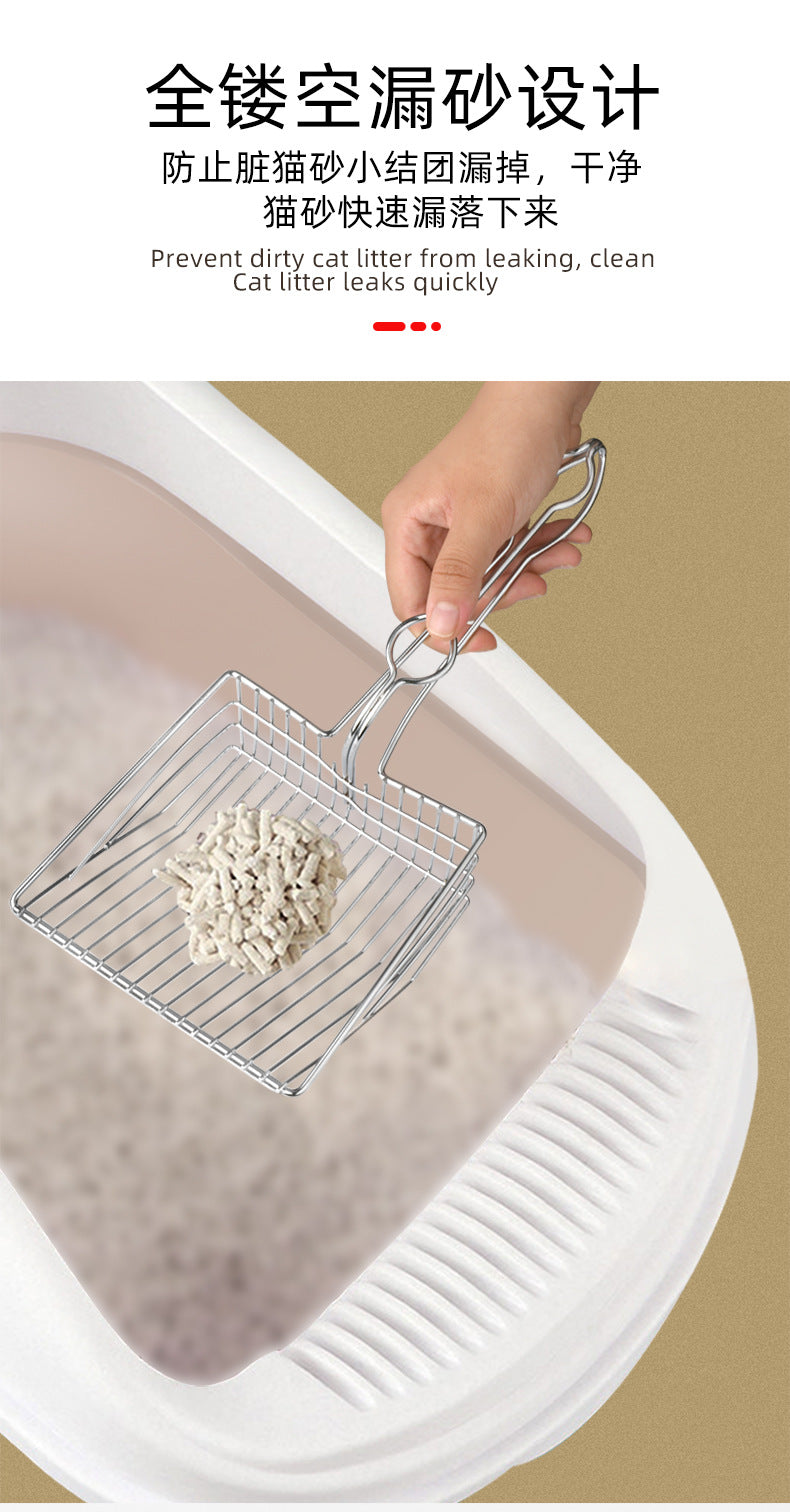 Heavy-Duty Metal Cat Litter Scoop – Deep Aluminum Litter Sifter with Ergonomic Handle