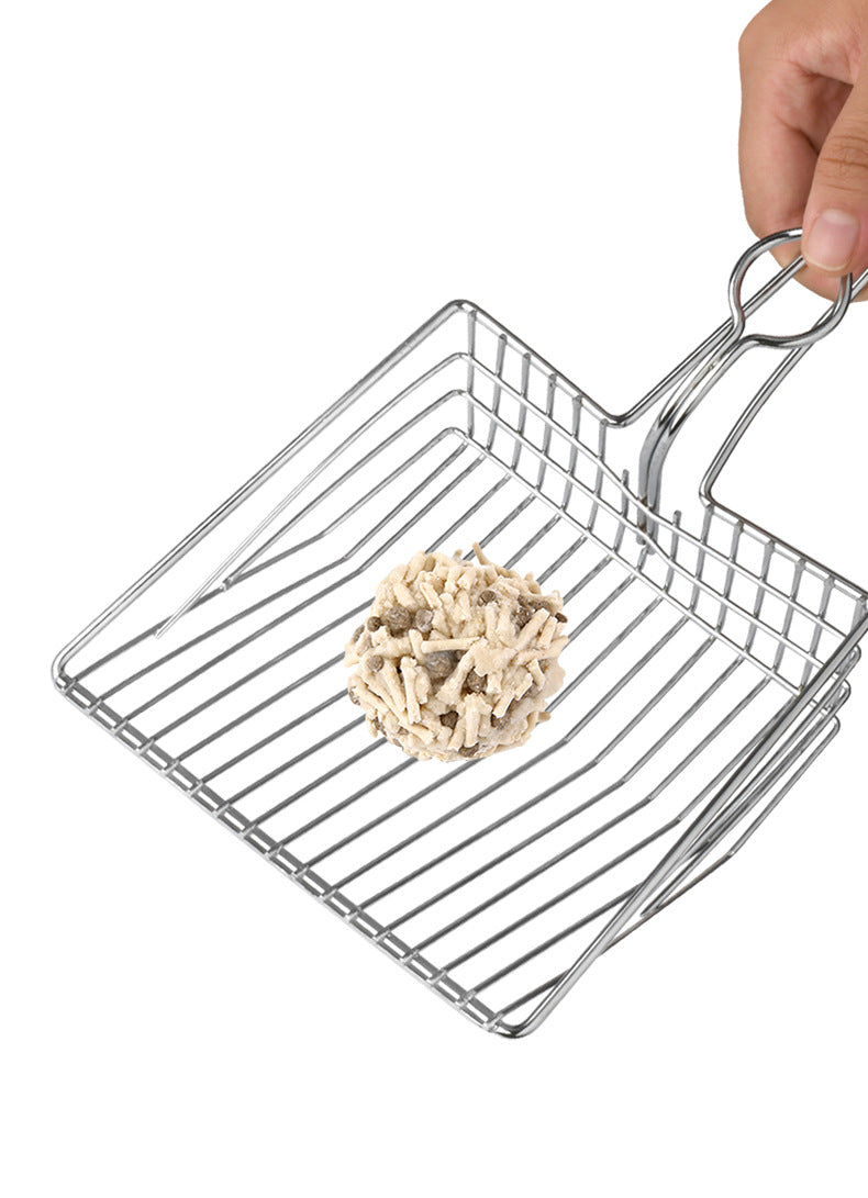 Heavy-Duty Metal Cat Litter Scoop – Deep Aluminum Litter Sifter with Ergonomic Handle