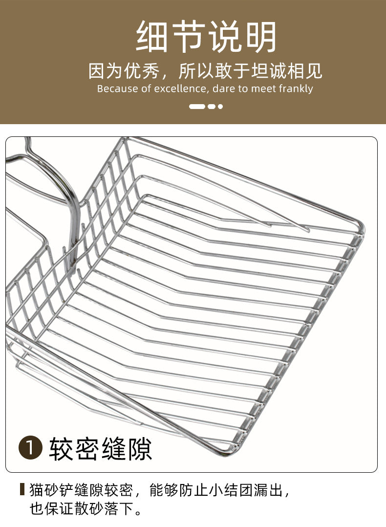 Heavy-Duty Metal Cat Litter Scoop – Deep Aluminum Litter Sifter with Ergonomic Handle