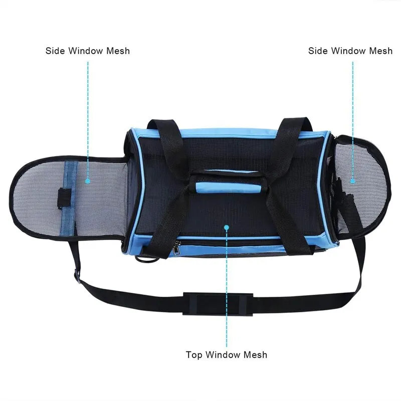 Portable Cat & Dog Carrier Bag – Foldable Breathable Mesh Pet Travel Handbag