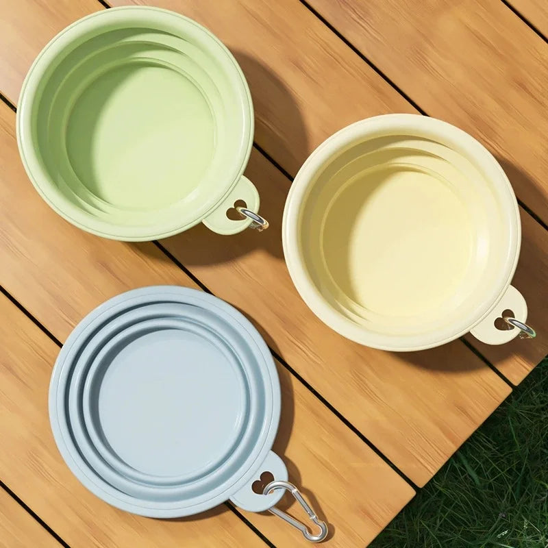 Macaron Portable Folding Bowl - Aesthetic Silicone Travel Pet Feeder
