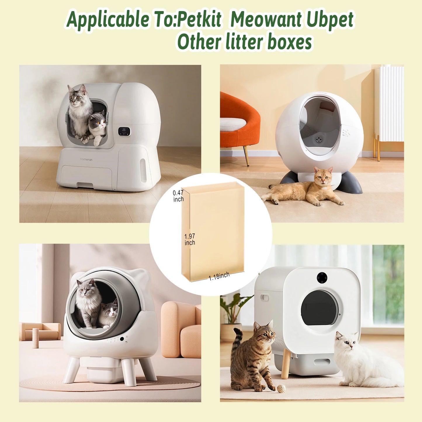 Cat Litter Deodorizer Replacement – Odor Control Refill for PETKIT, Meowant & UBPET Self-Cleaning Litter Boxes
