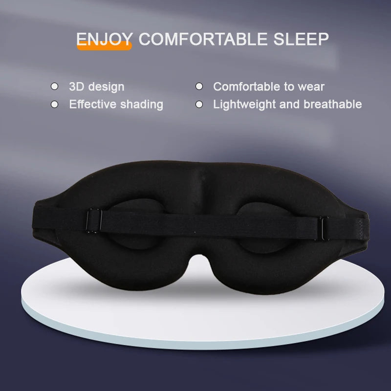 3D Eye Mask – Adjustable &amp; Light-Blocking Sleep Mask (Black) - PULSE MART