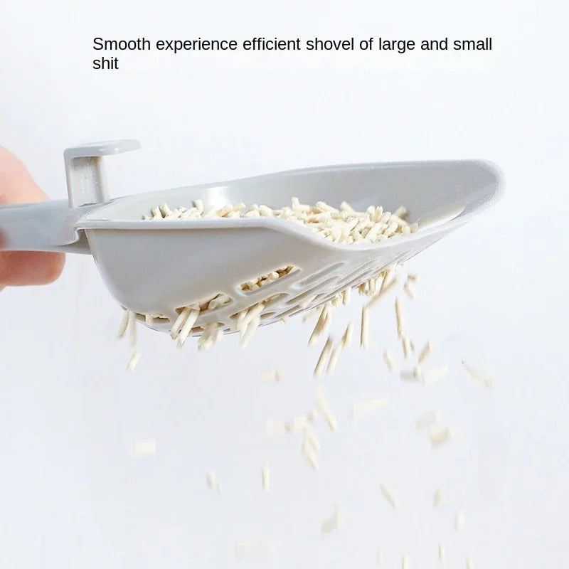 Self-Standing Cat Litter Scoop with Holder – Plastic Litter Shovel & Storage Base