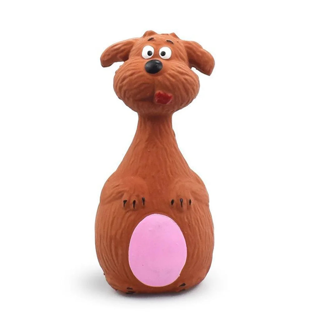 Cartoon Voice Rubber Dog Toy - Tough Molar Cleaner for Teddies & Frenchies