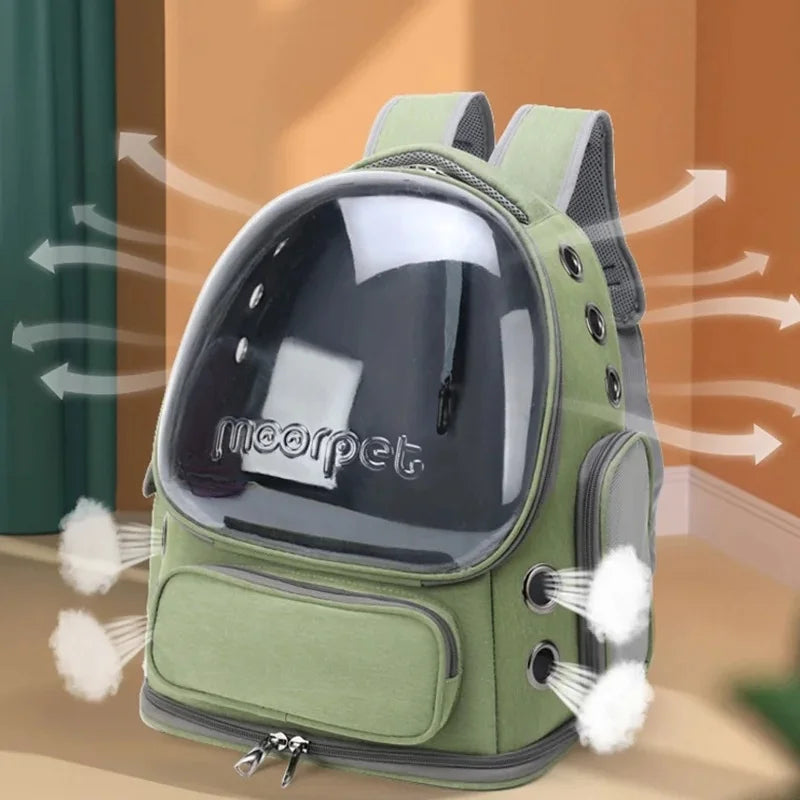 Transparent Cat Carrier Backpack – Breathable Pet Travel Backpack for Cats & Small Dogs