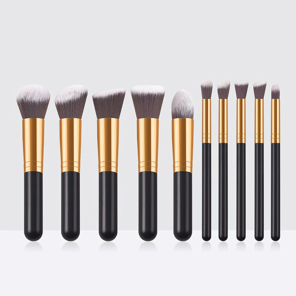 10-Piece Mini Makeup Brush Set - Essential Face Makeup Tools for Women - PULSE MART
