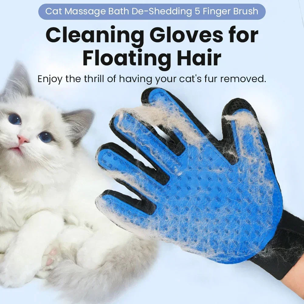 Cat Grooming Glove – Pet Hair Removal & Massage Brush for Cats and Dogs
