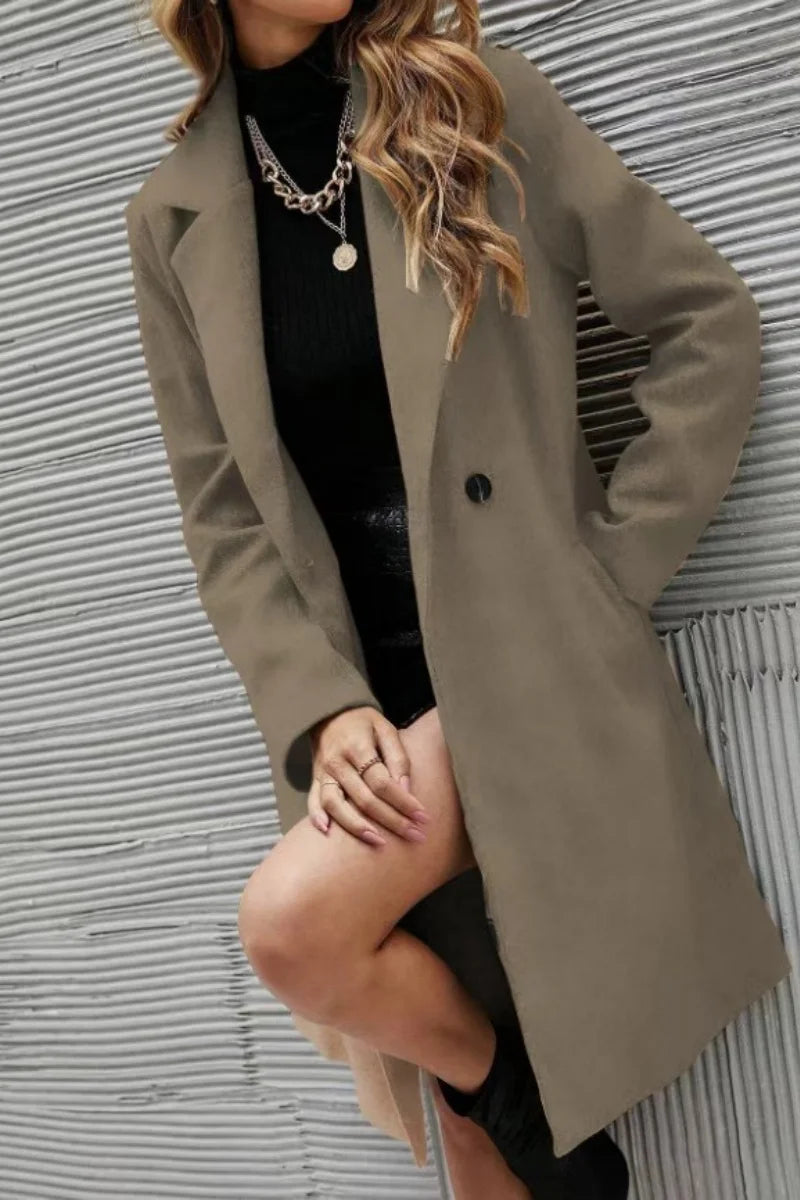 Women’s Long Woolen Coat – Korean Fashion High-End Winter Jacket - PULSE MART