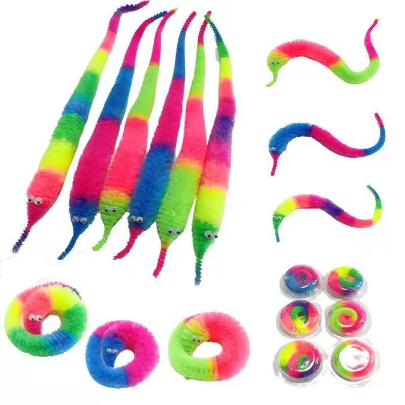 Interactive Cat Bouncing Ball Toy – Colorful Elastic Worm Teaser for Indoor Cats & Kittens