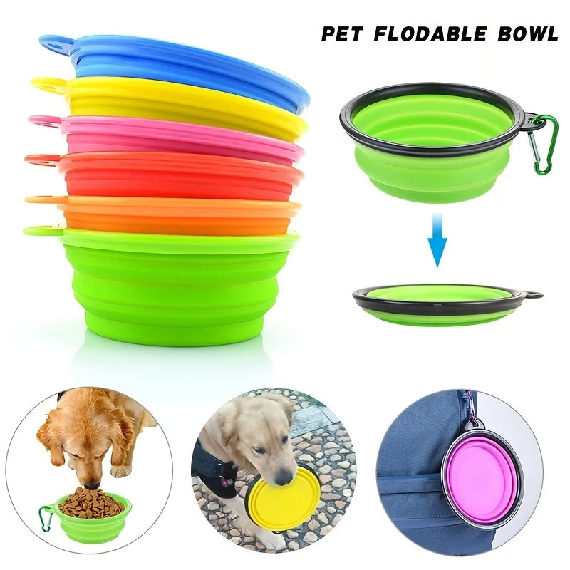 Durable TPR Collapsible Pet Bowl - Portable Travel Food & Water Dish
