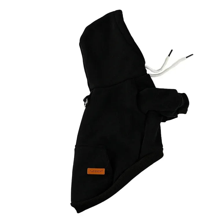 Warm Fleece Outdoor Dog Hoodie - Cozy Sweatshirt Vest for Bulldogs & Huskies