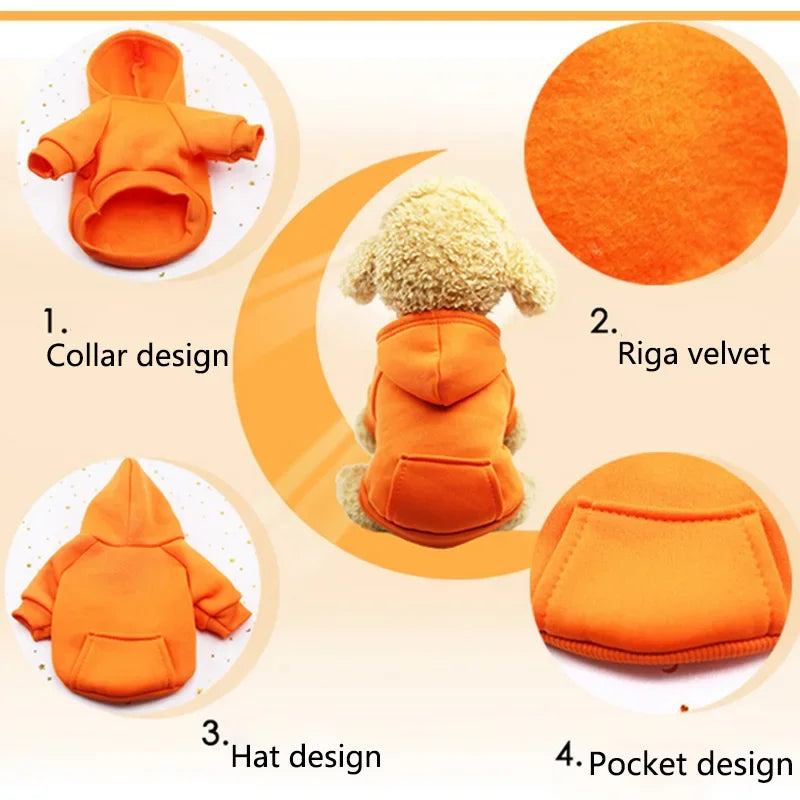Cozy Fleece Dog Hoodie - Warm Winter Coat for Small & Large Breeds