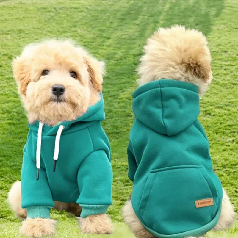 Warm Fleece Outdoor Dog Hoodie - Cozy Sweatshirt Vest for Bulldogs & Huskies