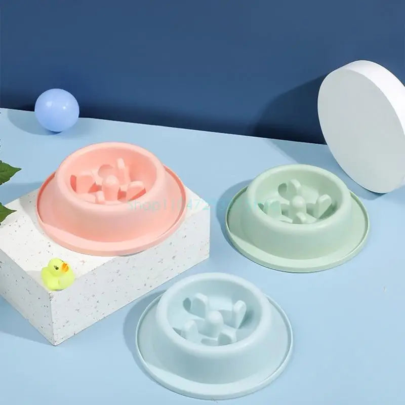 Bloat-Stop Slow Feeder Dog Bowl - Non-Slip Fun Round Eating Dish