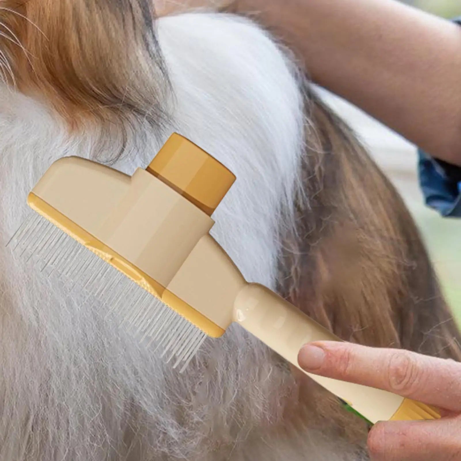 Dog Grooming Comb – Self-Cleaning Detangling Brush for Dogs & Cats