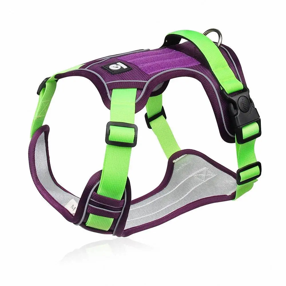 Heavy-Duty Oxford Dog Harness: Reflective Training Vest for Medium & Large Breeds